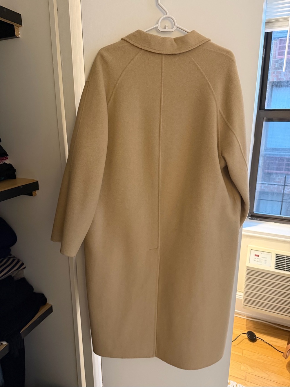 Zara Beige Oversized Wool-Blend Trench Coat - Picture 4 of 4